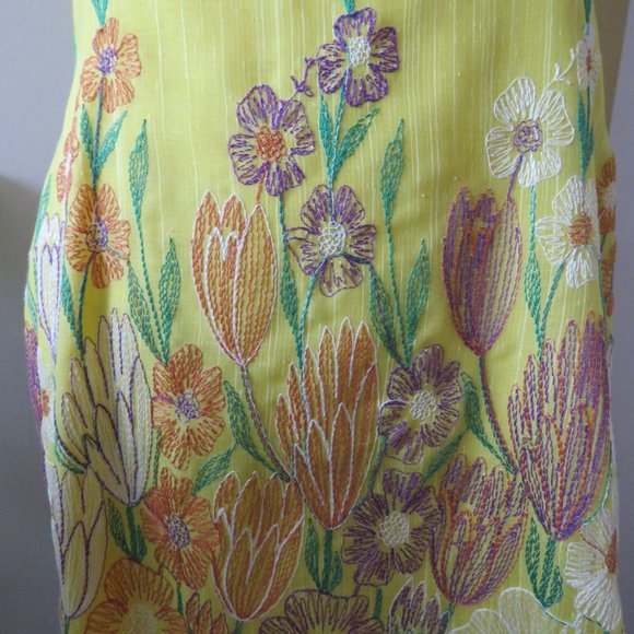 Vintage 1970sBetty Barclay Trevira Cotton Sheer Floral Summer Dress - Picture 4 of 10